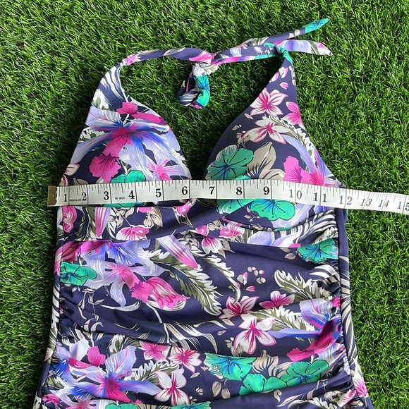 MOONTIDE Swimwear Floral Print 1 Piece size 4 - Picture 3 of 6